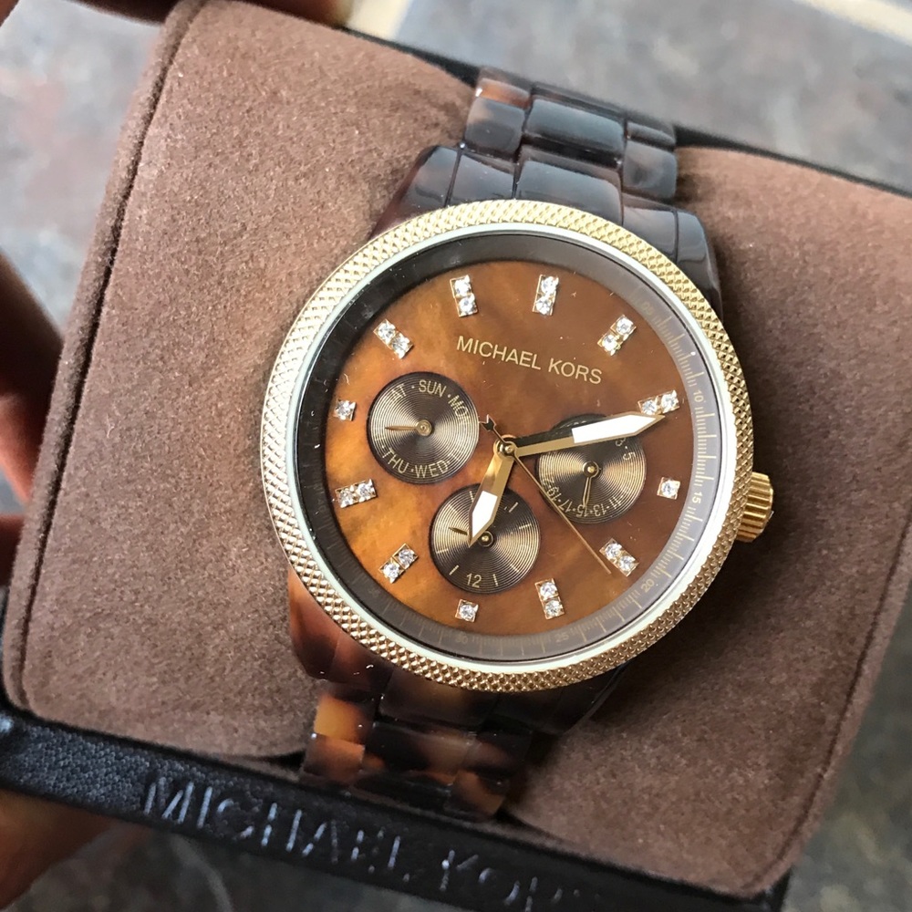 Michael Kors Tortoise & Gold Women's Watch